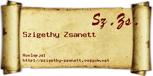 Szigethy Zsanett névjegykártya